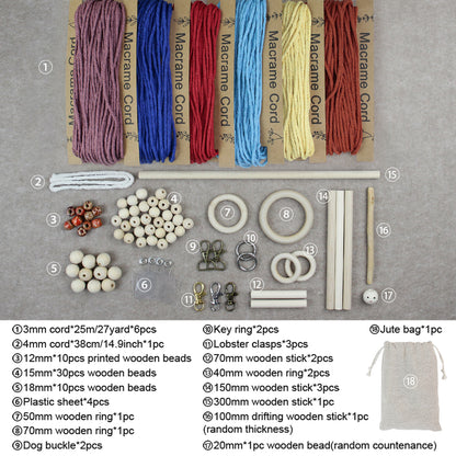 Gift Boxed Macrame DIY Kit - All-in-One Weaving Set with English Tutorial | Handmade Craft Gift Bundle