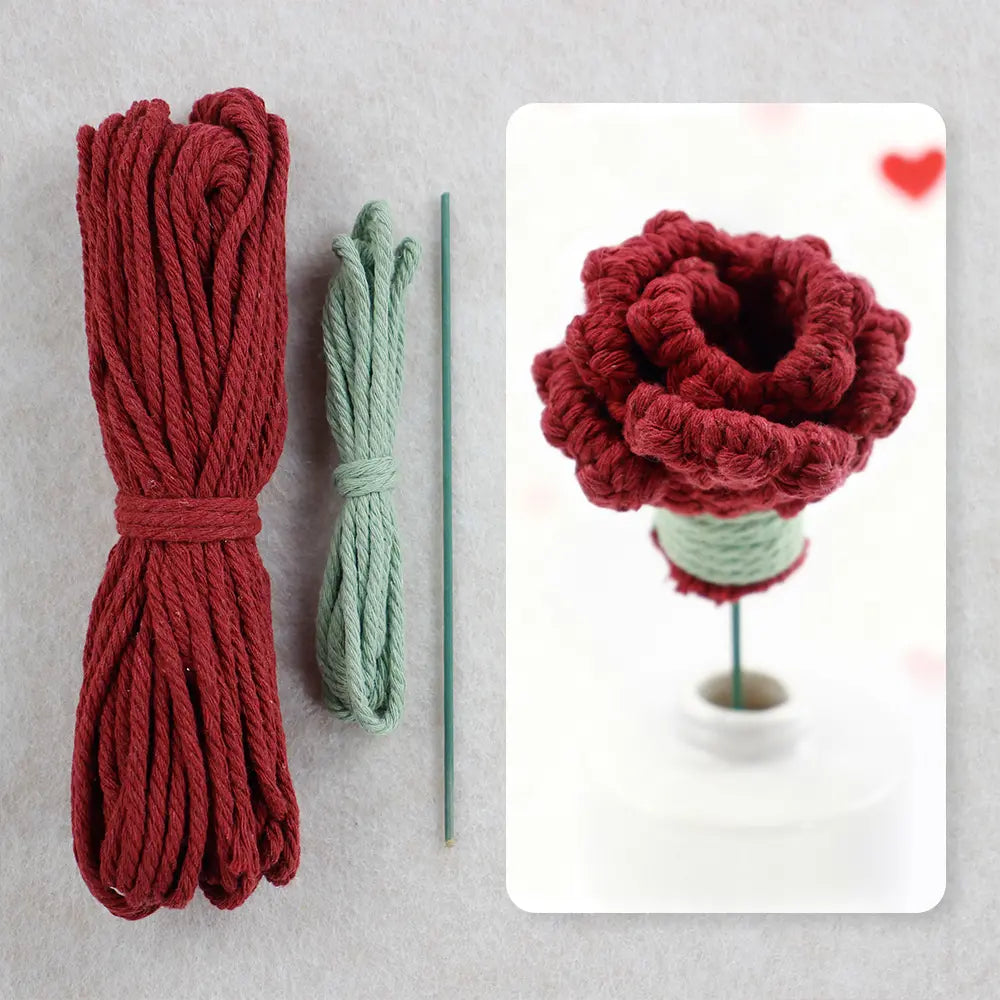 Macrame Kit for Beginners | DIY Macrame Rose Woven Ornament Kit