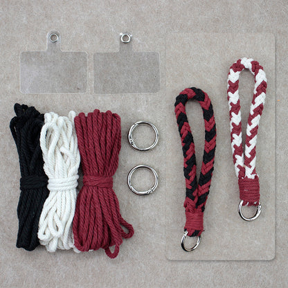 8-Strand Bracelet/Keychain Weaving Kit Macrame Kit | Multi-Contrast Colors | Phone Pendant/Bracelet | Beginner DIY Set