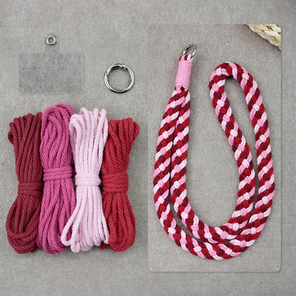 4-Strand Braid Lanyard/Keychain Weaving Kit Macrame Kit | Multi-Colors | Simple Elegant | Anti-Lost Strap/Bag Charm | Beginner DIY Set