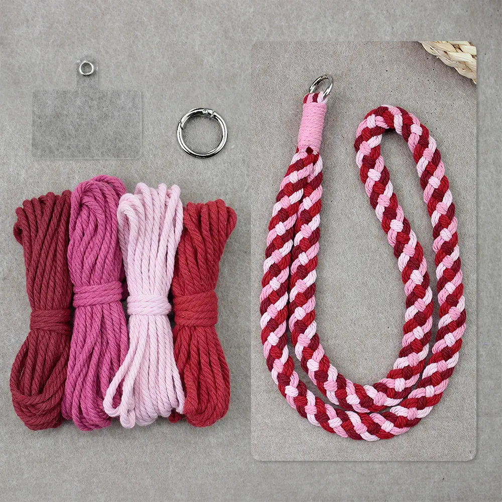 Macrame Kit for Beginners | DIY Four‑Strand Braid Colorful Macrame Lanyard Craft Kit