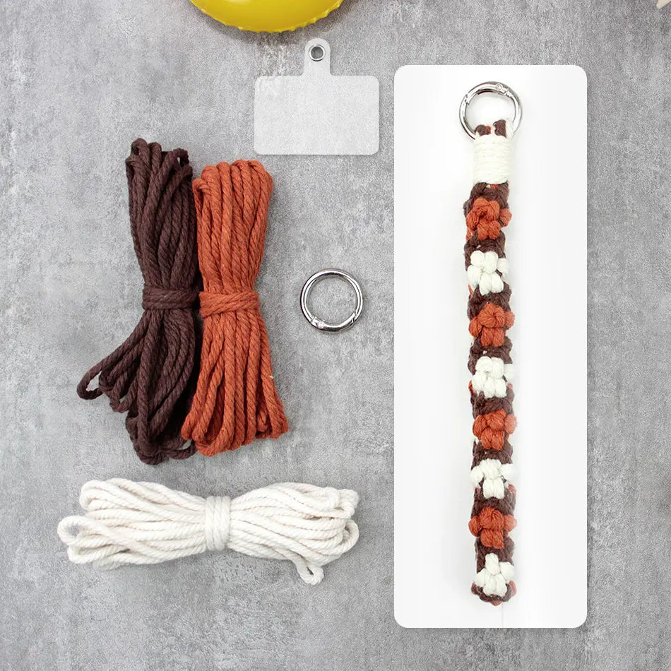 Macrame Kit for Beginners | DIY Cat‑Paw Element Macrame Keychain Wristband Craft Kit