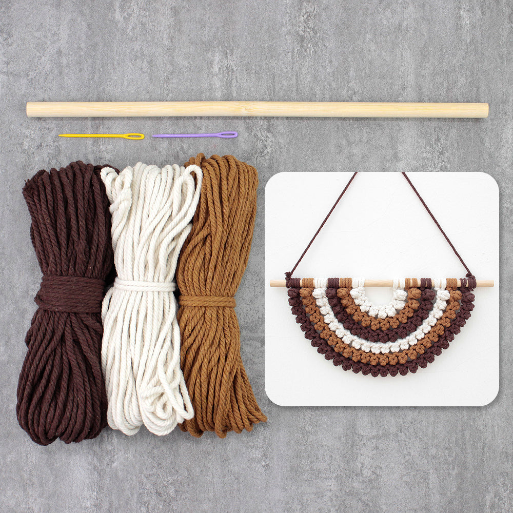 Macrame Kit Semicircle Tapestry Weaving Kit |  Design | Gradient/Contrast Option | Bedroom/Living Room Decor | Beginner-Friendly