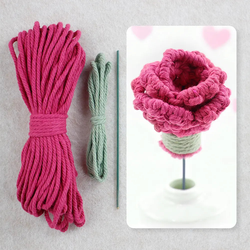 Macrame Kit for Beginners | DIY Macrame Rose Woven Ornament Kit