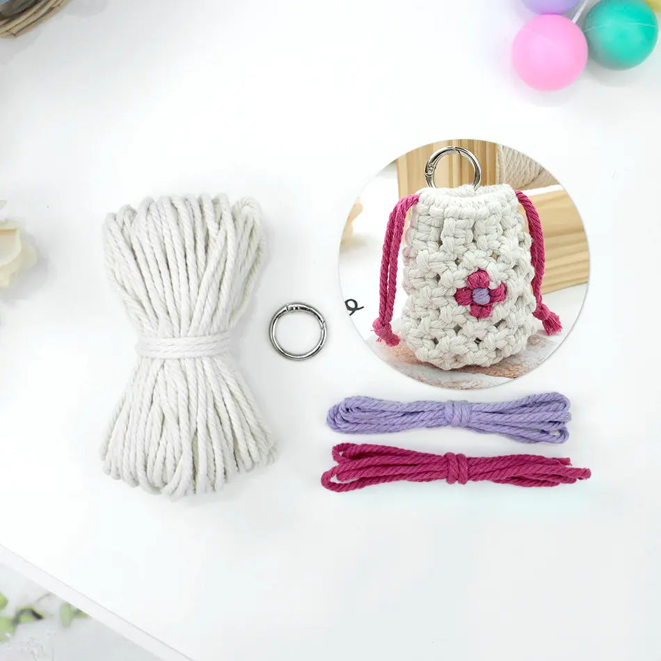 Macrame Kit for Beginners | DIY Daisy Macrame Earphone Storage Pouch Craft Kit