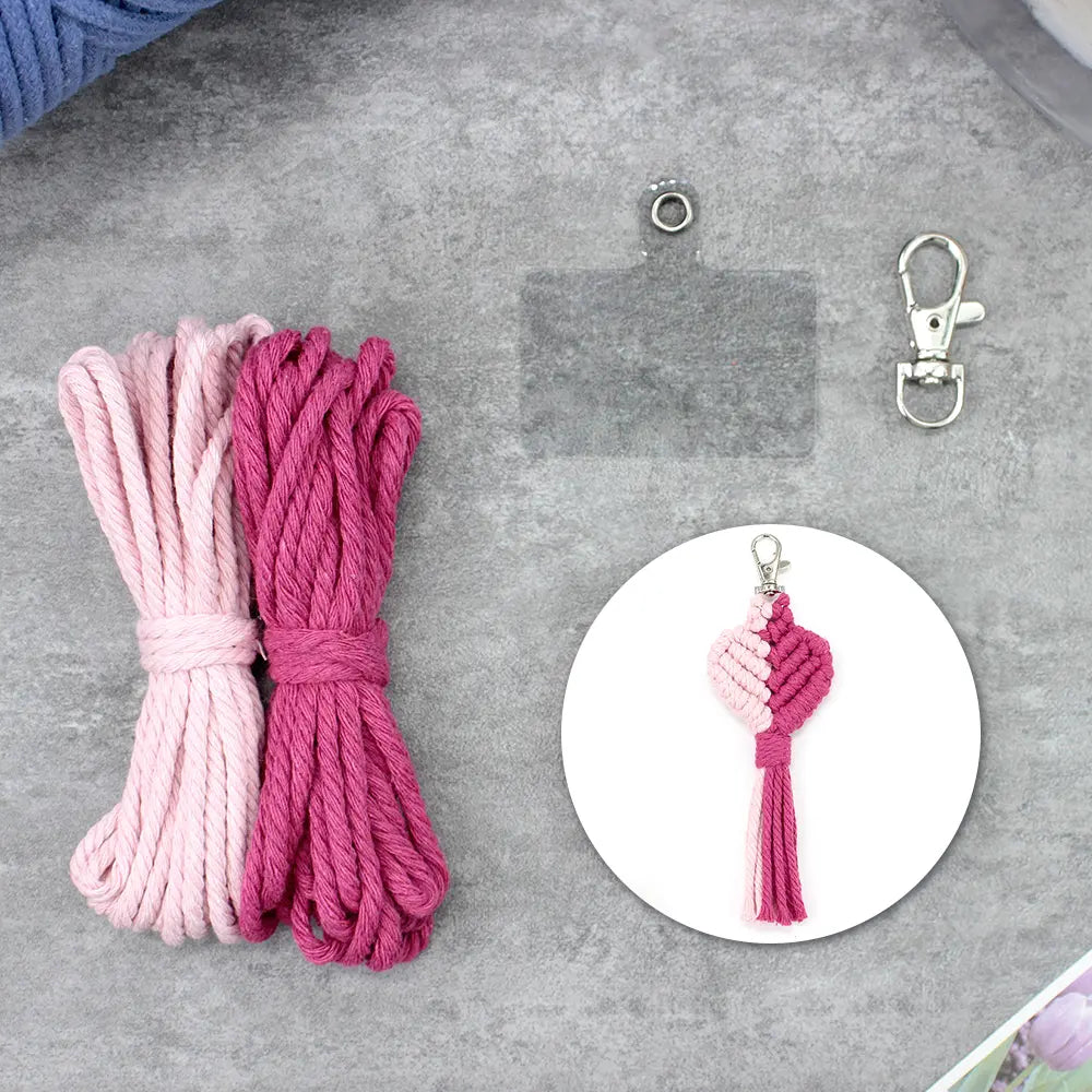 Macrame Kit for Beginners | DIY Heart Macrame Keychain Craft Kit
