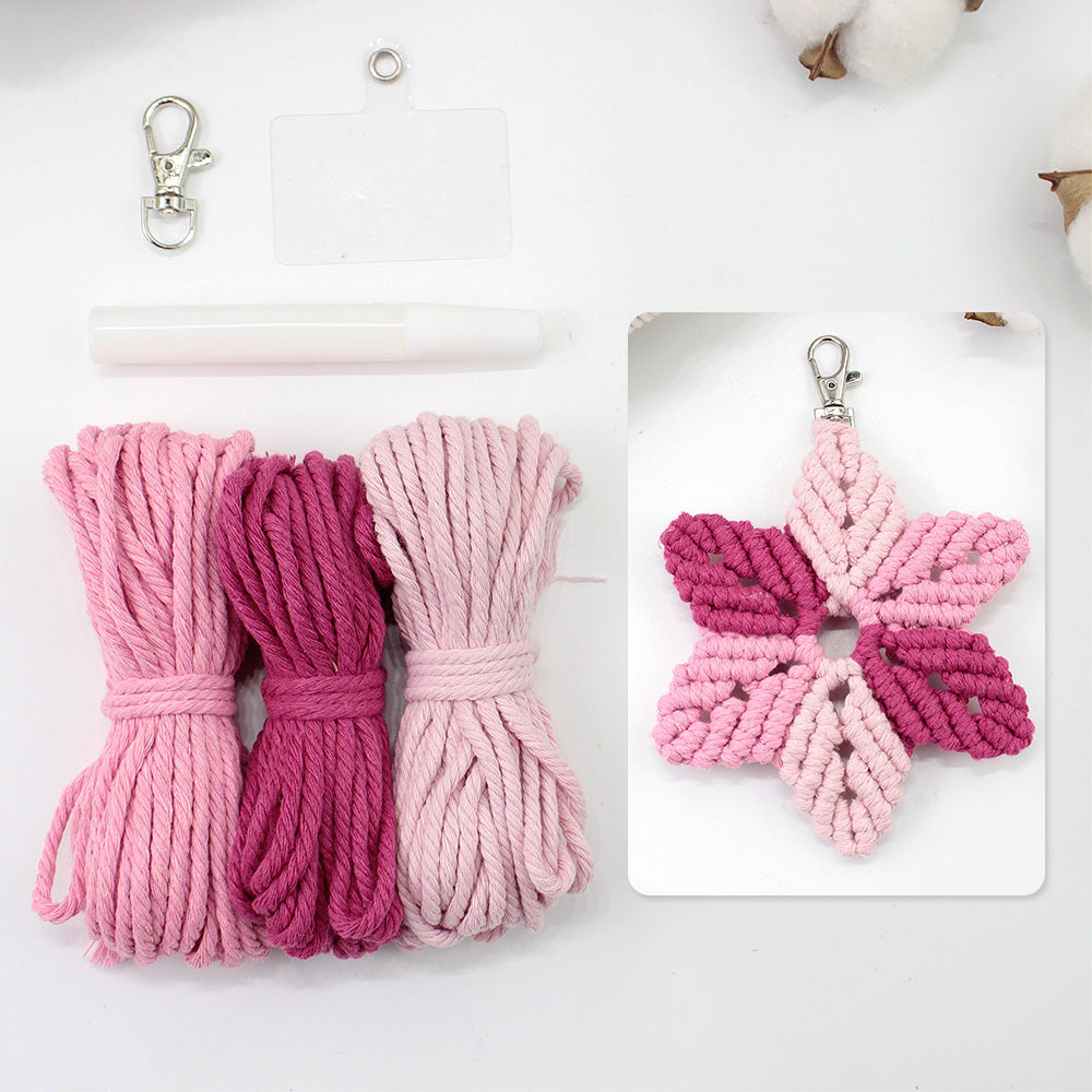 Hexagon Star Pendant Keychain Weaving Kit Macrame Kit | Multi-Colors | Simple & Elegant | Keychain/Decor | Beginner DIY Set