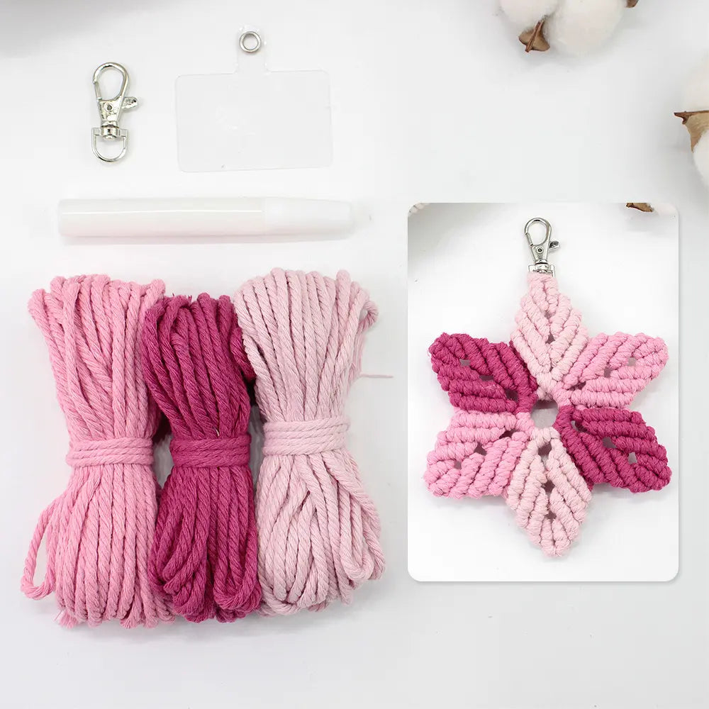 Macrame Kit for Beginners | DIY Six‑Pointed Star Macrame Keychain Craft Kit