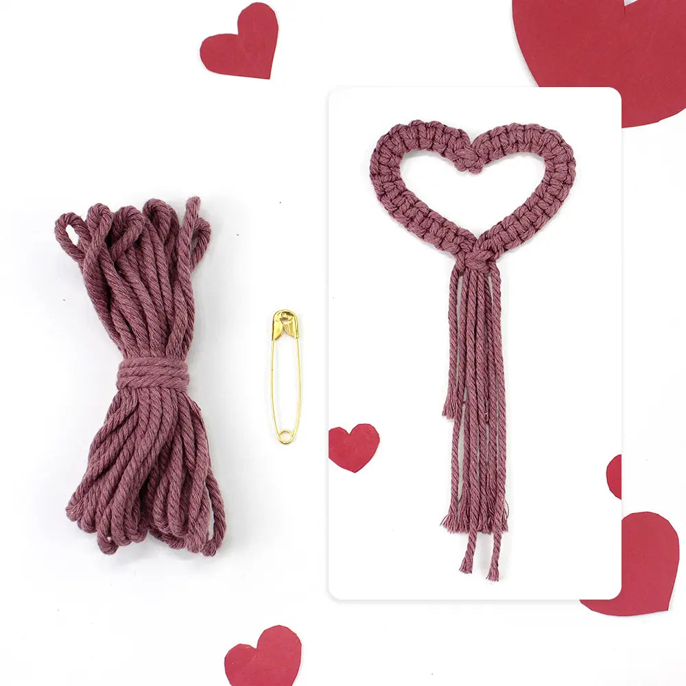 Macrame Kit for Beginners, Boho Heart Napkin Ring DIY Kit, Wedding Valentine Decor
