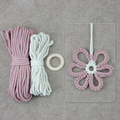 Six-Petal Flower Macrame DIY Kit - Polyester-Cotton Weaving Supplies with English Tutorial | Handmade Craft Set