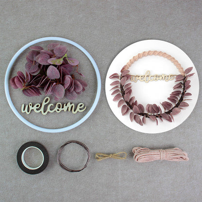 Macrame Kit Leaf Wreath Weaving Kit | 4-Color Option | Natural Wreath | Wall Decor | Beginner Weaving | Handmade Gift