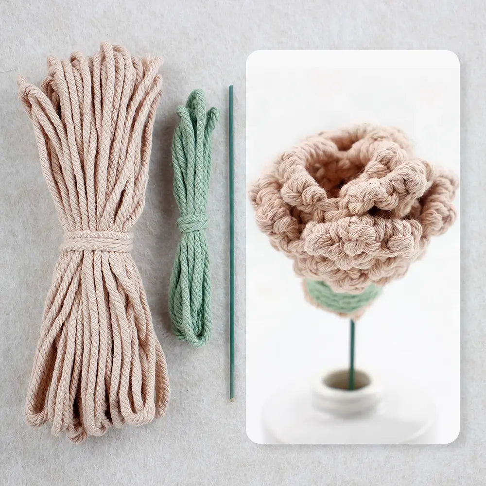 Macrame Kit for Beginners | DIY Macrame Rose Woven Ornament Kit