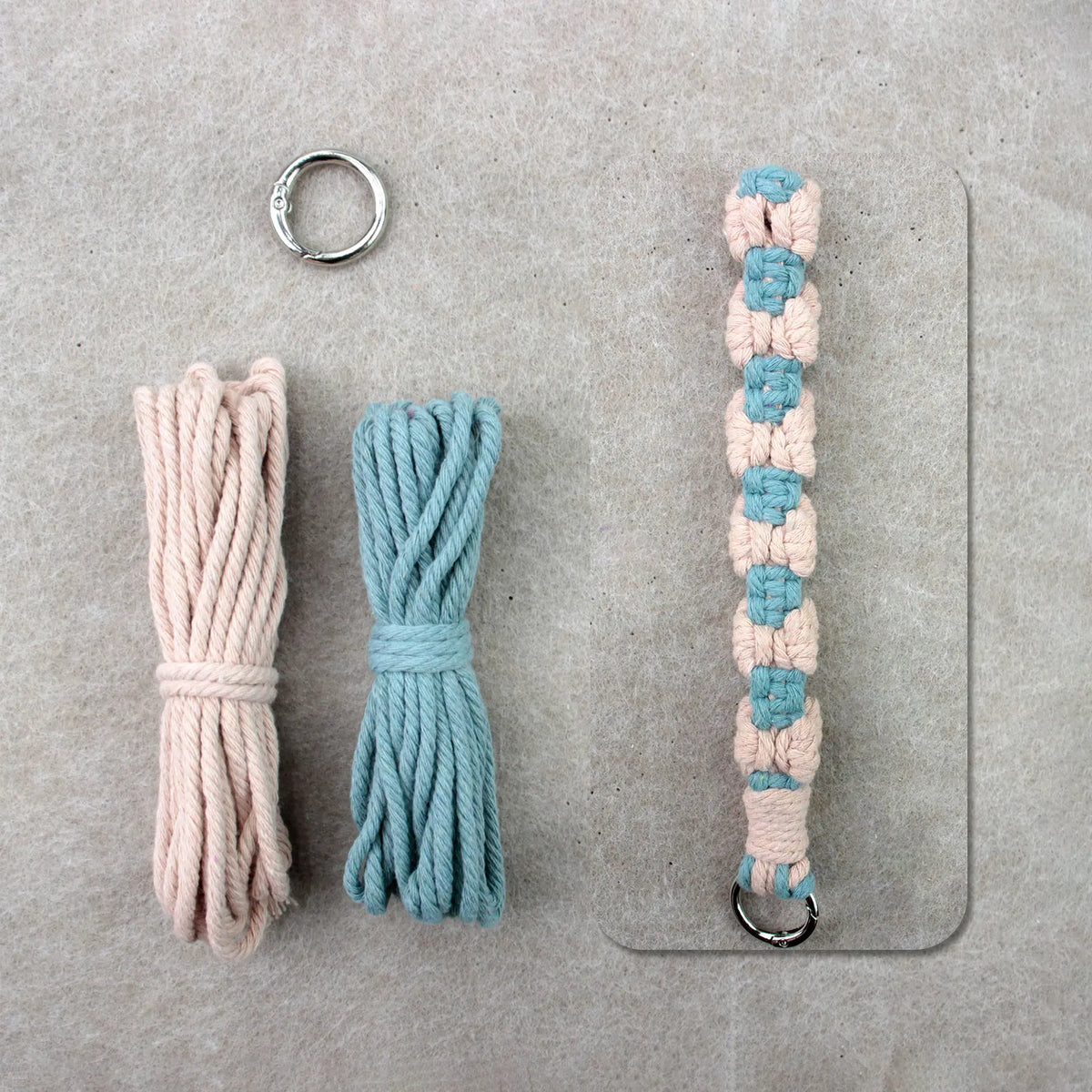 Macrame Kit for Beginners | DIY Bow‑Element Macrame Keychain Wristband Craft Kit