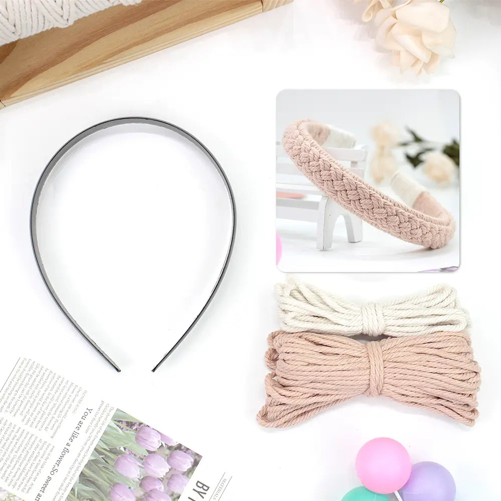 Macrame Kit for Beginners, Boho Hair Clip DIY Craft Kit, Vintage Ethnic Hair Accessory Making Set