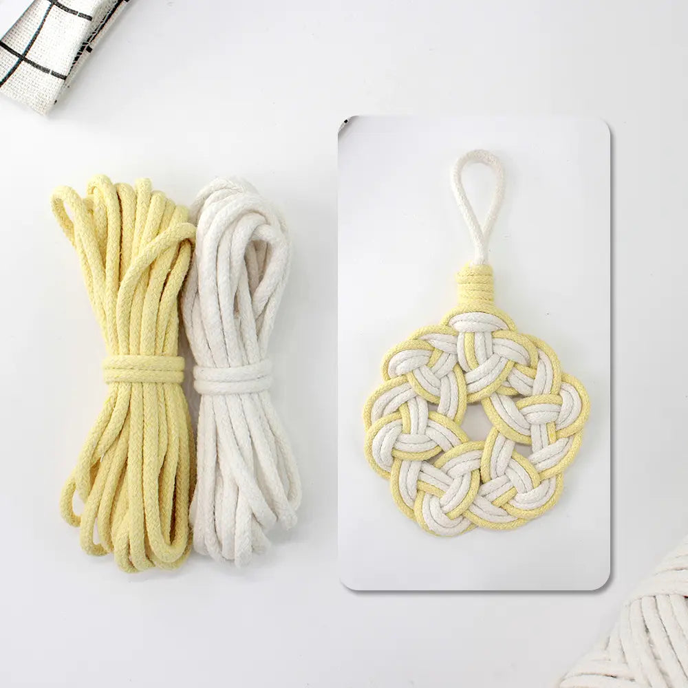 Macrame Kit for Beginners, Boho Round Pattern Coaster DIY Kit, Table Decor Gift