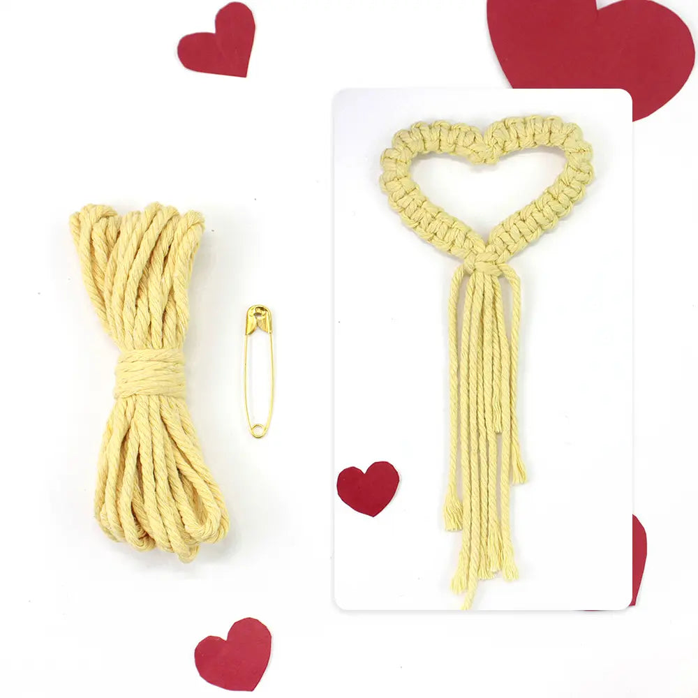 Macrame Kit for Beginners, Boho Heart Napkin Ring DIY Kit, Wedding Valentine Decor