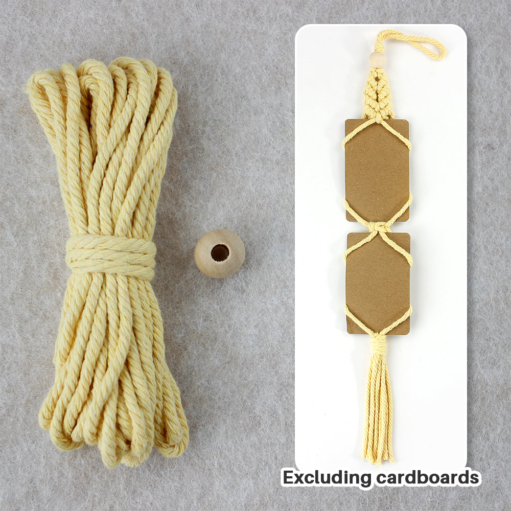 Macrame Kit for Beginners, Bohemian Woven Photo Frame Hanger, Polyester Fiber Handmade Polaroid Display Holder, DIY Craft Kit for Aesthetic Wall Decor, Car Pendant & Gift