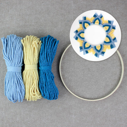 Macrame Kit Mandala Ring Macrame Kit | 3-Color Combination | Bedroom/Living Room Decor | Beginner-Friendly | DIY Gift