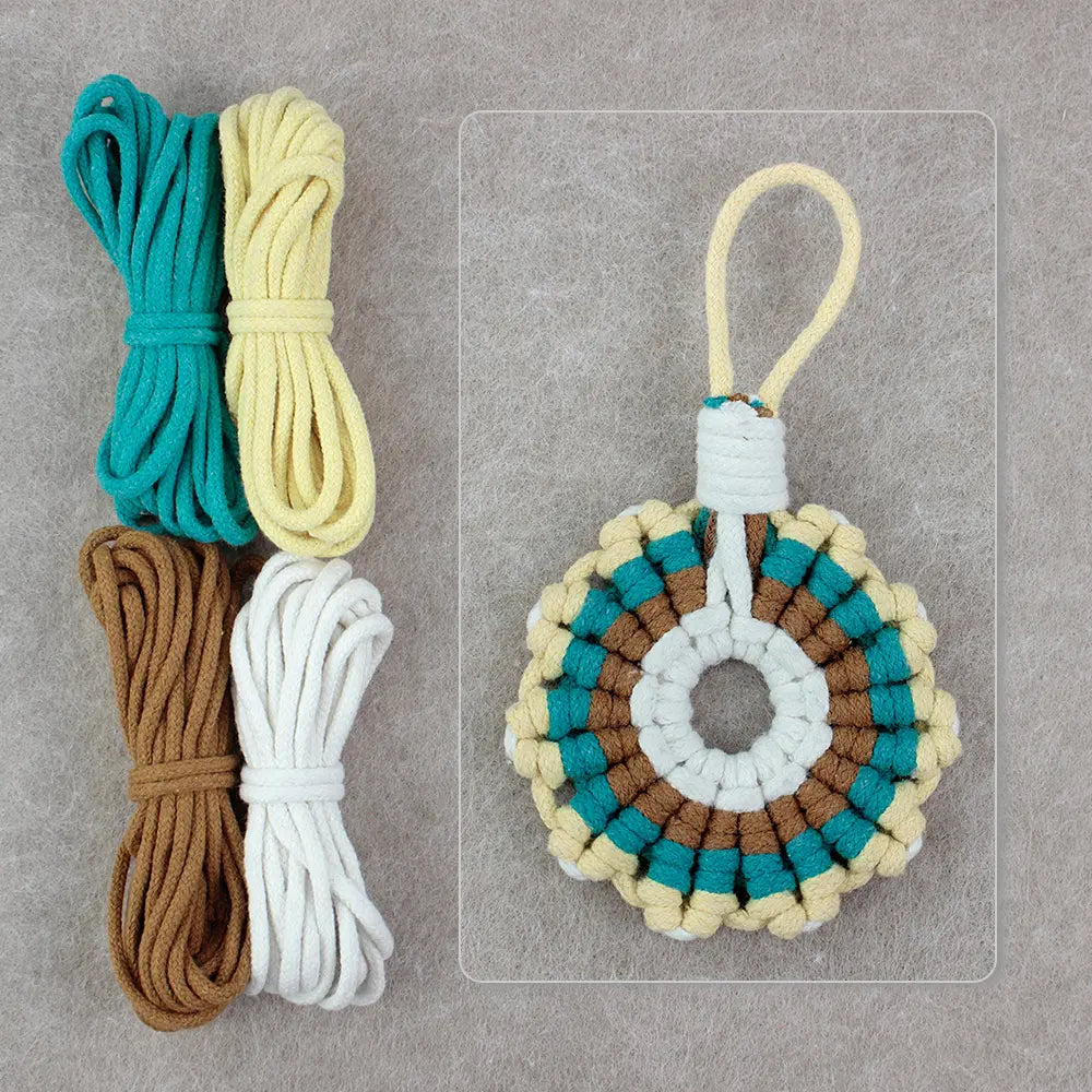 Macrame Kit for Beginners, Boho Sunflower Coaster DIY Kit, Table Home Decor Gift