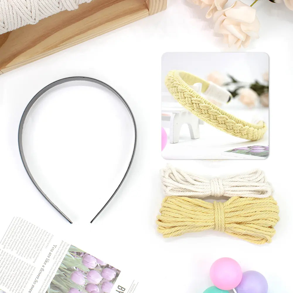 Macrame Kit for Beginners, Boho Hair Clip DIY Craft Kit, Vintage Ethnic Hair Accessory Making Set