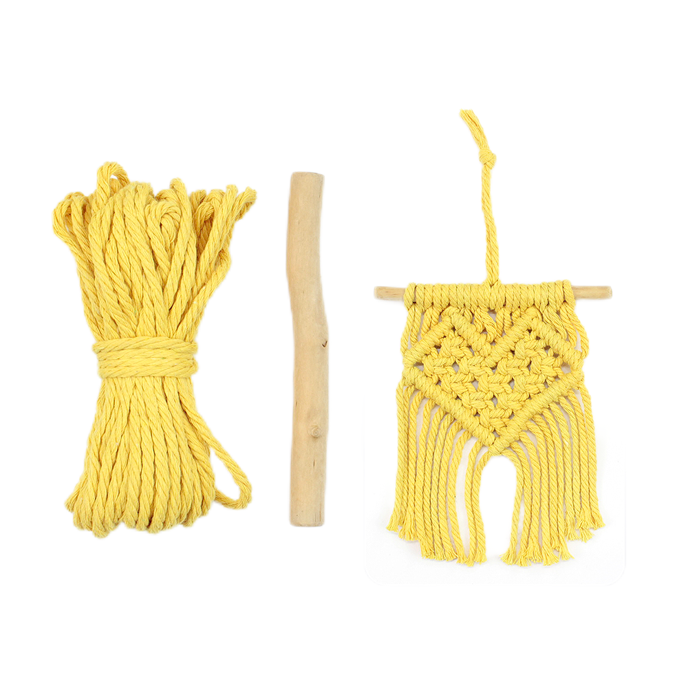 Macrame Kit Mini Love Tapestry Weaving Kit | Driftwood+Fringes | Car Mirror/Home Decor | Beginner-Friendly