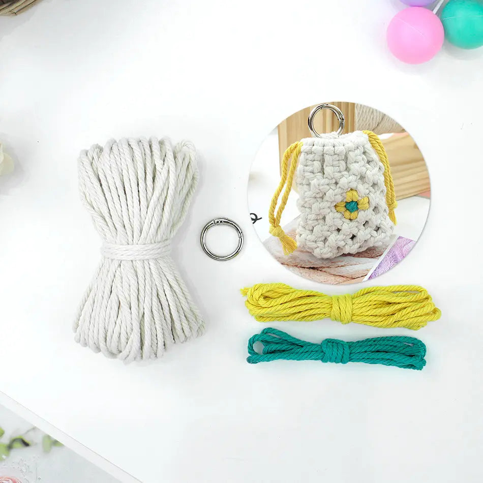 Macrame Kit for Beginners | DIY Daisy Macrame Earphone Storage Pouch Craft Kit