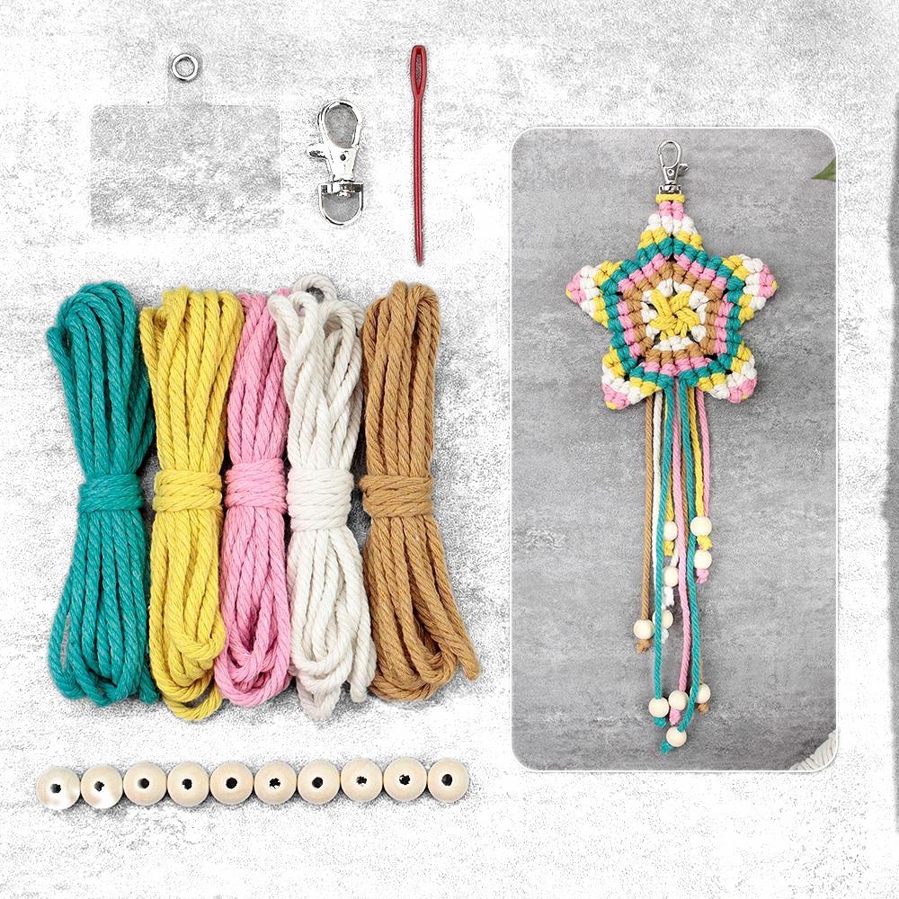 Macrame Kit for Beginners | Star Keychain DIY Craft Kit with Weaving Tutorial