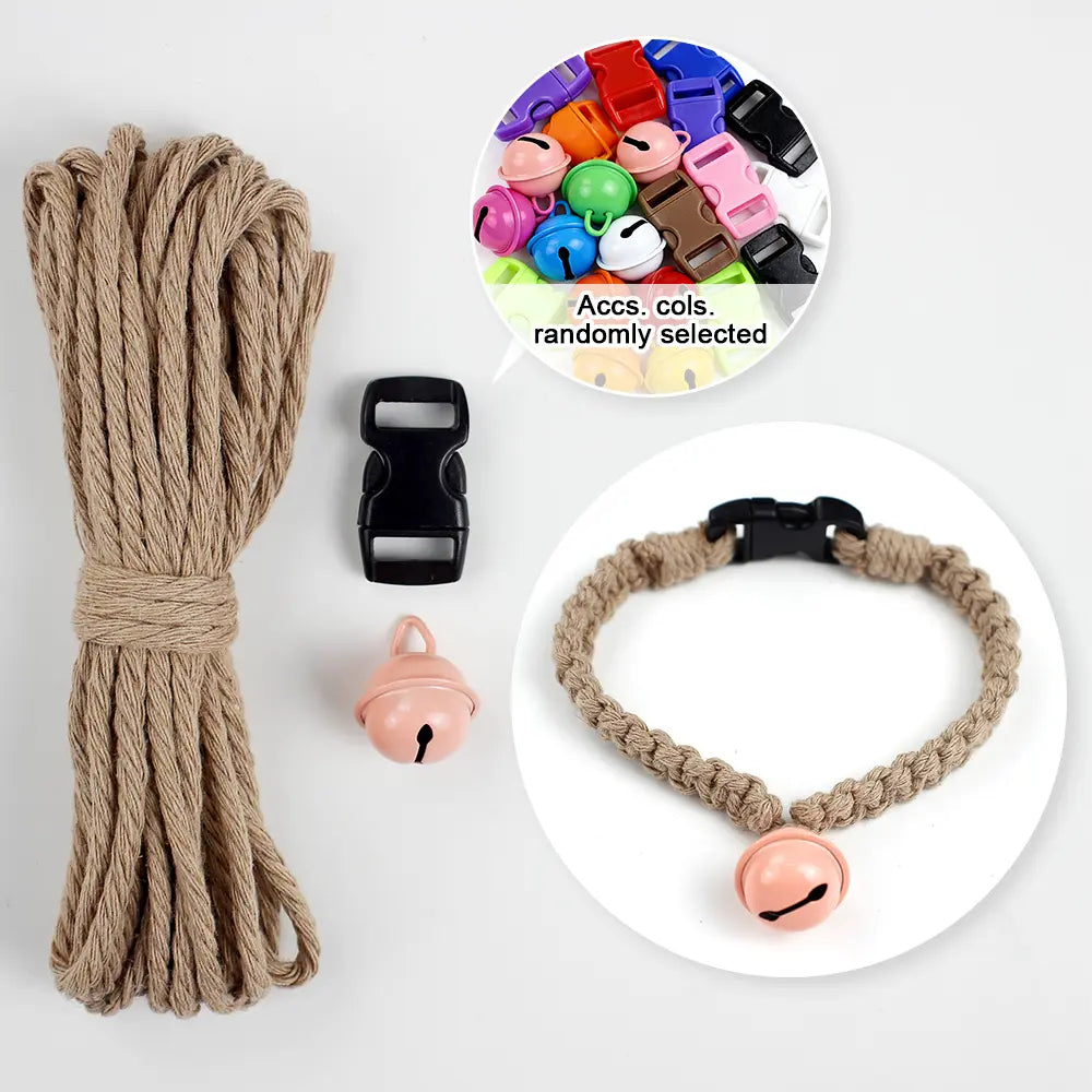 Macrame Kit for Beginners, Boho Pet Collar DIY Kit, Cat Dog Necklace Handmade Gift