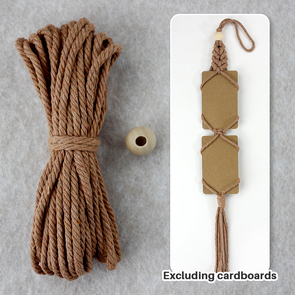Macrame Kit for Beginners, Bohemian Woven Photo Frame Hanger, Polyester Fiber Handmade Polaroid Display Holder, DIY Craft Kit for Aesthetic Wall Decor, Car Pendant & Gift