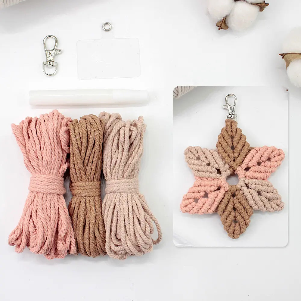 Macrame Kit for Beginners | DIY Six‑Pointed Star Macrame Keychain Craft Kit