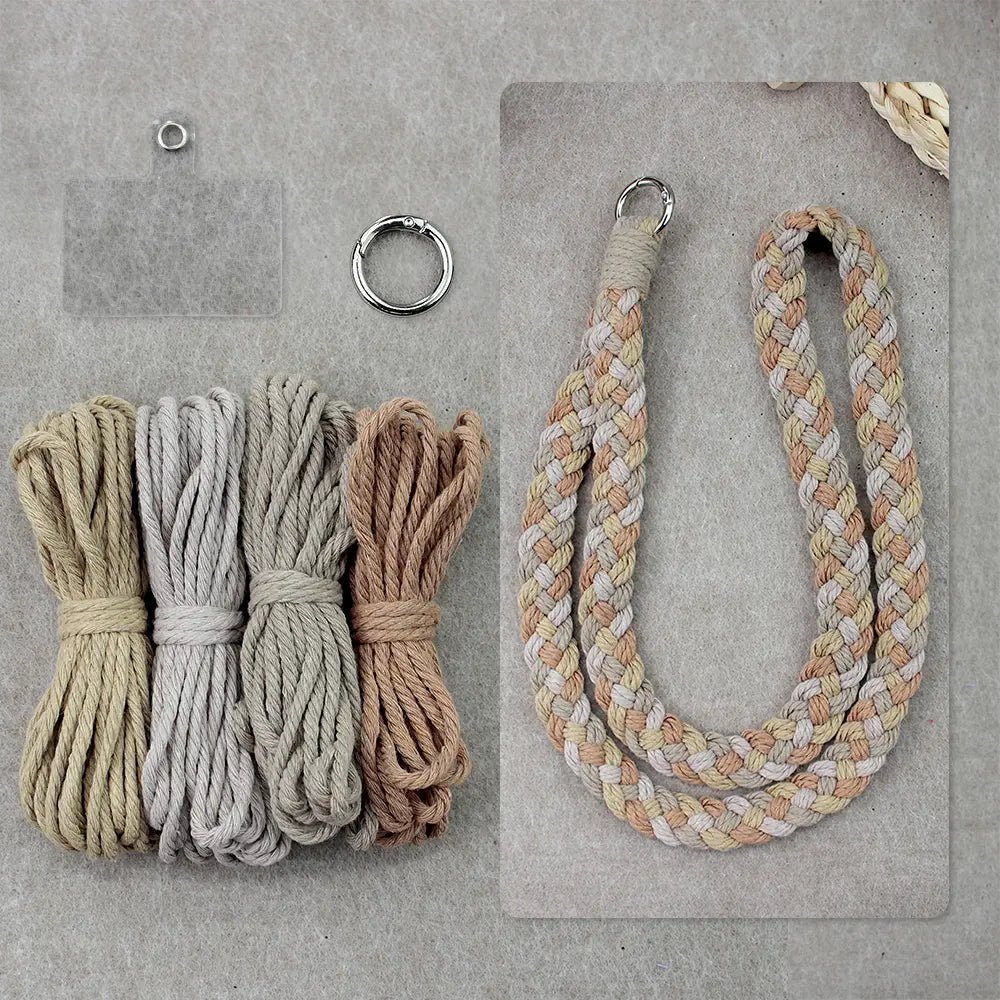 Macrame Kit for Beginners | DIY Four‑Strand Braid Colorful Macrame Lanyard Craft Kit