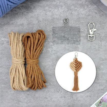 Macrame Keychain DIY Kit - Heart-Shaped Handmade Weaving Supplies with English Tutorial | Craft Set