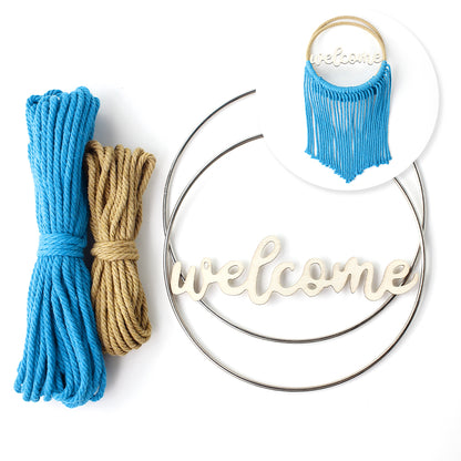 Macrame Kit Round Storage Basket Weaving Kit | Bohemian Style | Wall-Mounted Storage | Shelf | Beginner Weaving