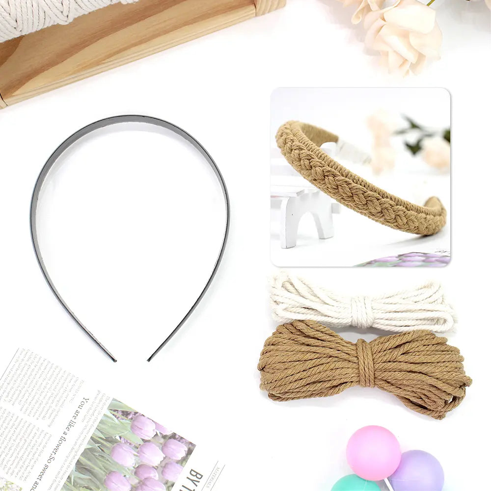 Macrame Kit for Beginners, Boho Hair Clip DIY Craft Kit, Vintage Ethnic Hair Accessory Making Set