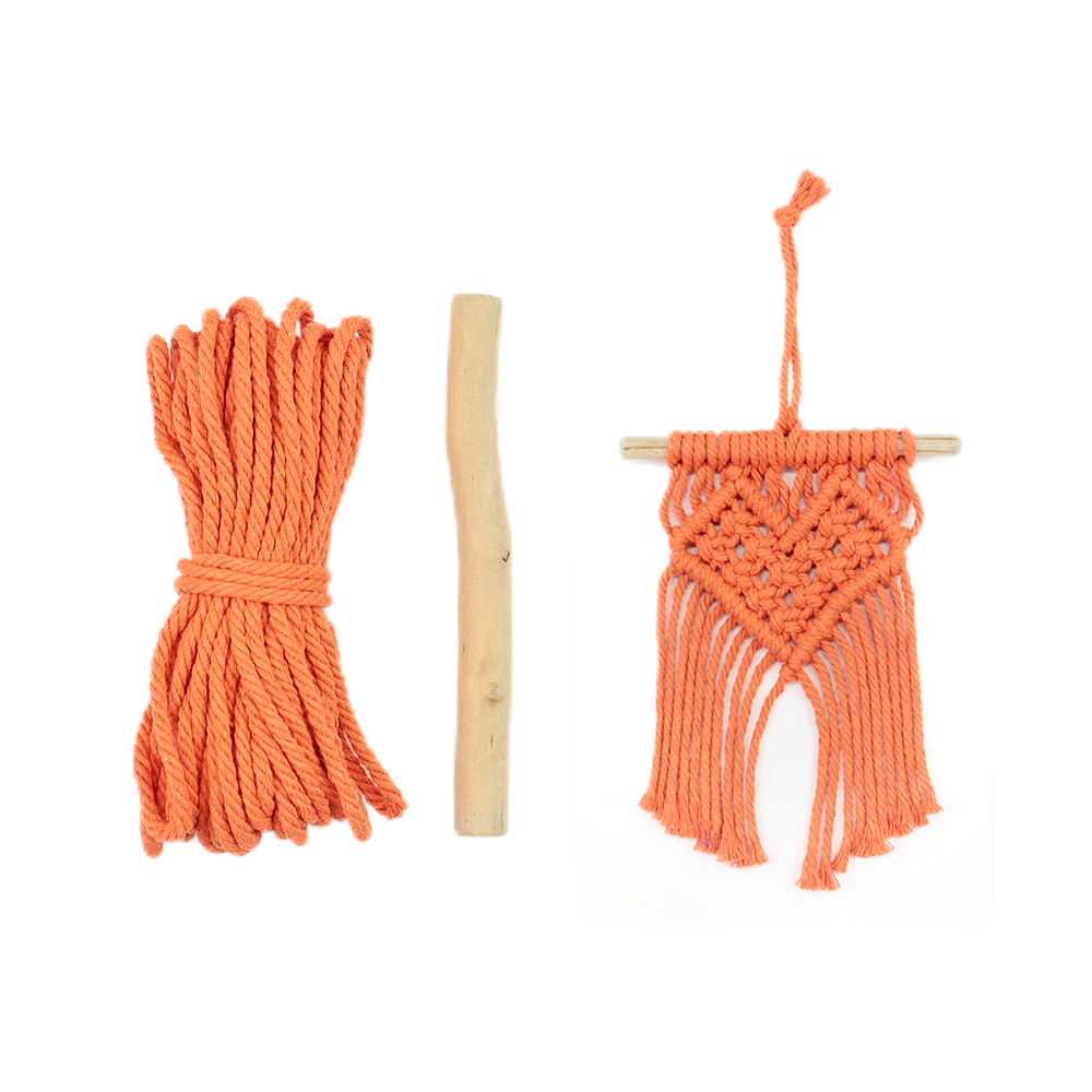 Macrame Kit Mini Love Tapestry Weaving Kit | Driftwood+Fringes | Car Mirror/Home Decor | Beginner-Friendly