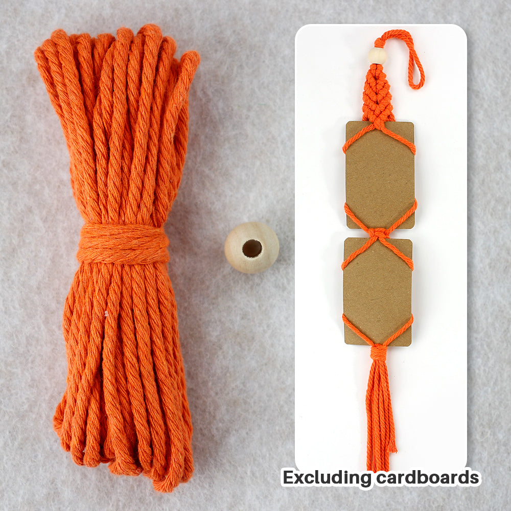 Macrame Kit for Beginners, Bohemian Woven Photo Frame Hanger, Polyester Fiber Handmade Polaroid Display Holder, DIY Craft Kit for Aesthetic Wall Decor, Car Pendant & Gift