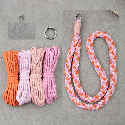 4-Strand Braid Lanyard/Keychain Weaving Kit Macrame Kit | Multi-Colors | Simple Elegant | Anti-Lost Strap/Bag Charm | Beginner DIY Set