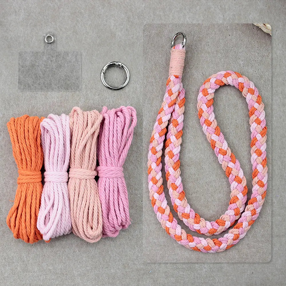 Macrame Kit for Beginners | DIY Four‑Strand Braid Colorful Macrame Lanyard Craft Kit