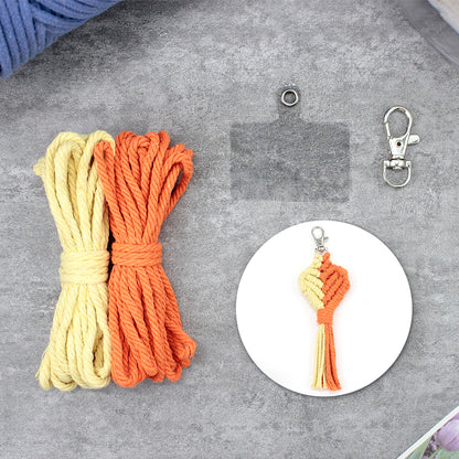Macrame Keychain DIY Kit - Heart-Shaped Handmade Weaving Supplies with English Tutorial | Craft Set