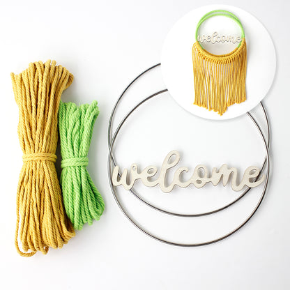 Macrame Kit Round Storage Basket Weaving Kit | Bohemian Style | Wall-Mounted Storage | Shelf | Beginner Weaving